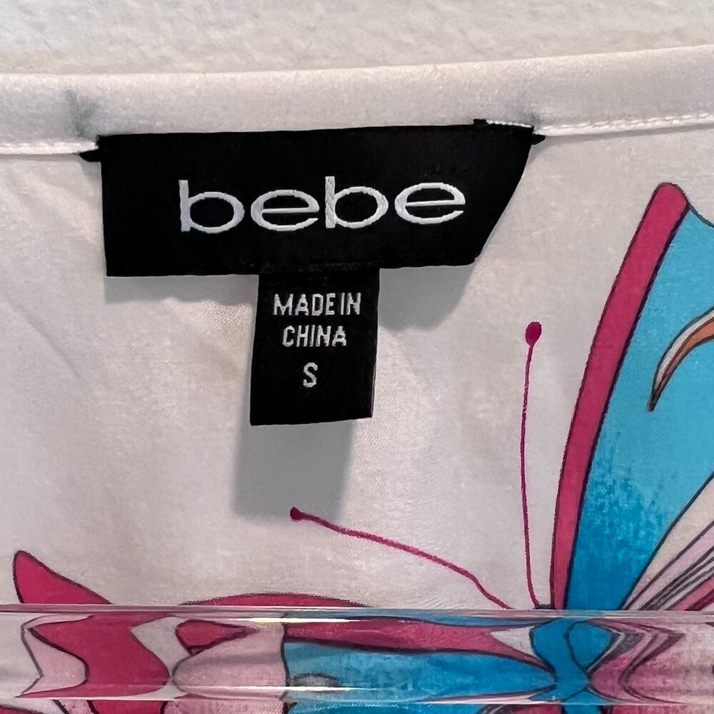 Bebe y2k floral babydoll shirt top S - Picture 3 of 5